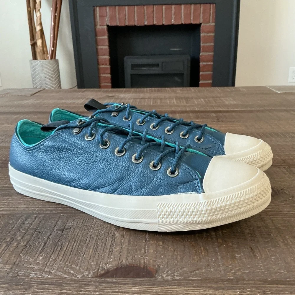 Converse Chuck Taylor All Star Desert Storm Blue Leather Low Top Size 12 Men - Picture 2 of 10